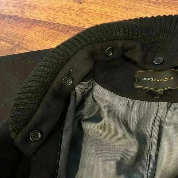 BCBG Maxazria black Women’s wool peacoat size M - Picture 6 of 9